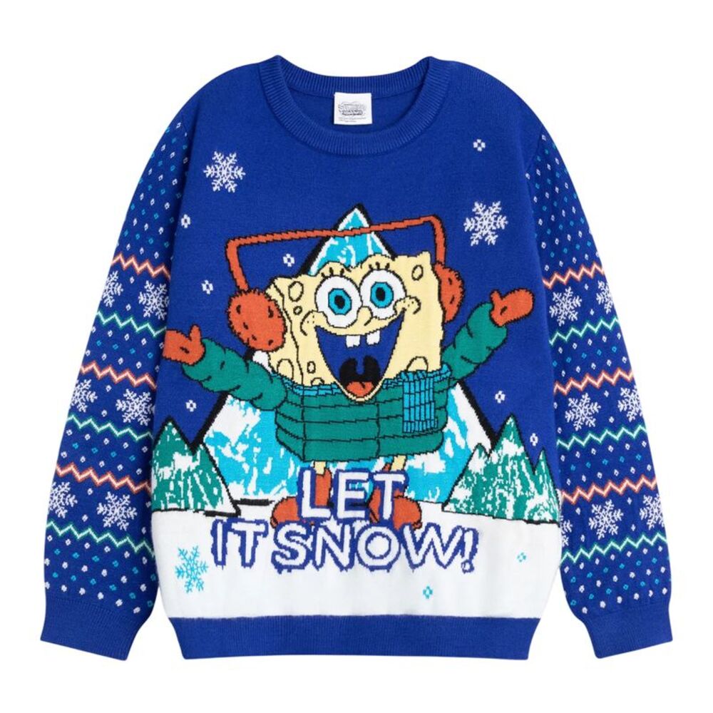SpongeBob SquarePants Childrens/Kids Let It Snow Sweater / Blue/Multicolored